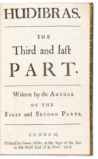 Butler, Samuel (1613-1680) Hudibras. The First, Second & Third Parts.